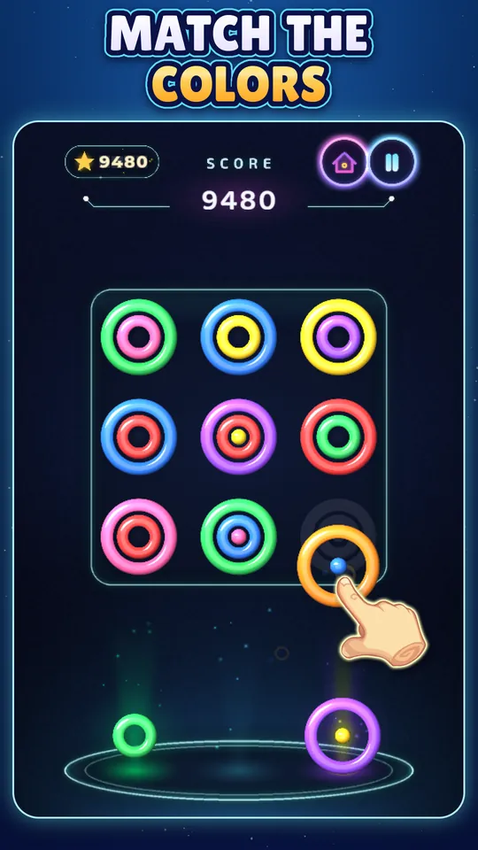 Dragging a ring onto the board